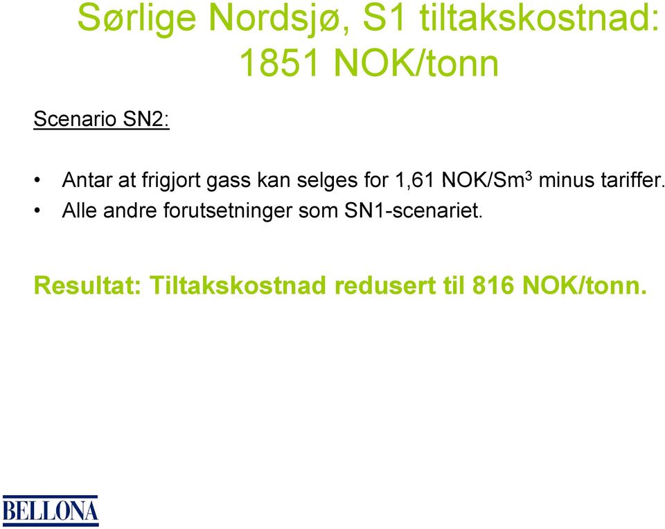 NOK/Sm 3 minus tariffer.