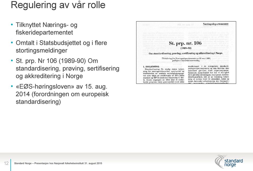 Nr 106 (1989-90) Om standardisering, prøving, sertifisering og