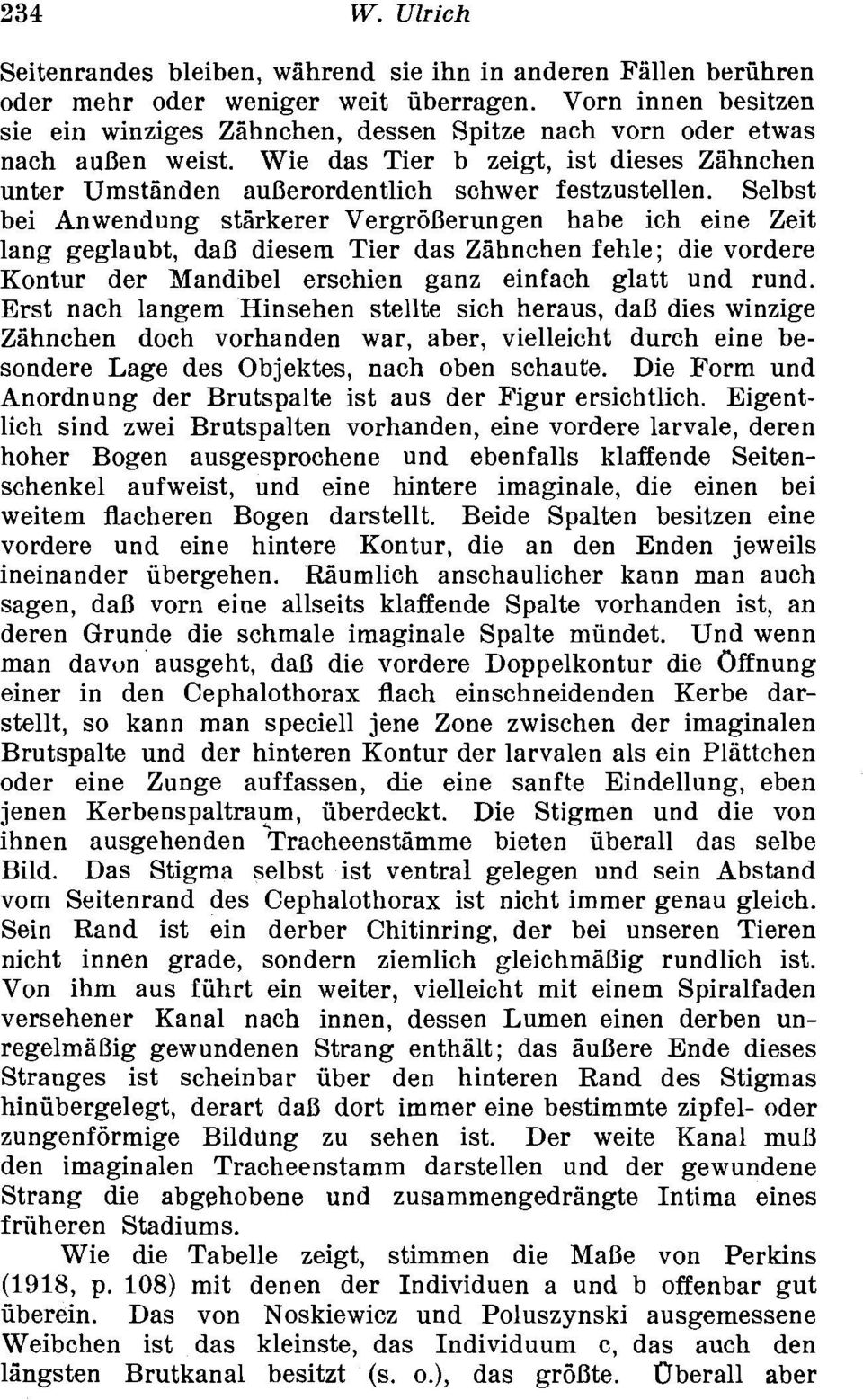 Selbst bei Anwendung stirkerer VergroBerungen habe ich eine Zeit lang geglaubt, dab diesem Tier das ZBhnchen fehle; die vordere Kontur der Mandibel erschien ganz einfach glatt und rund.