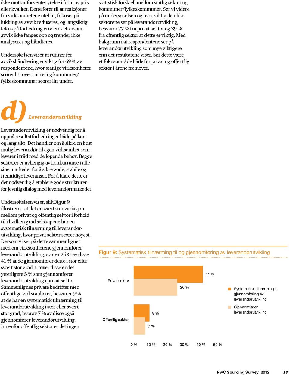 håndteres. Undersøkelsen viser at rutiner for avvikshåndtering er viktig for 69 % av respondentene, hvor statlige virksomheter scorer litt over snittet og kommuner/ fylkeskommuner scorer litt under.