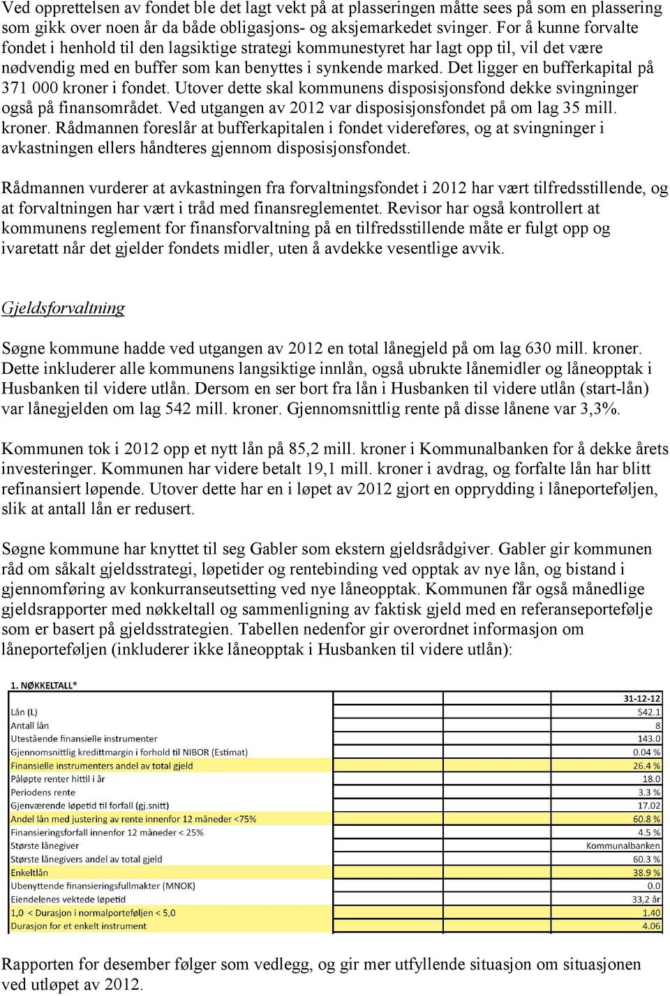 Det ligger en bufferkapital på 371 000 kroner i fondet. Utover dette skal kommunens disposisjonsfond dekke svingninger også på finansområdet.