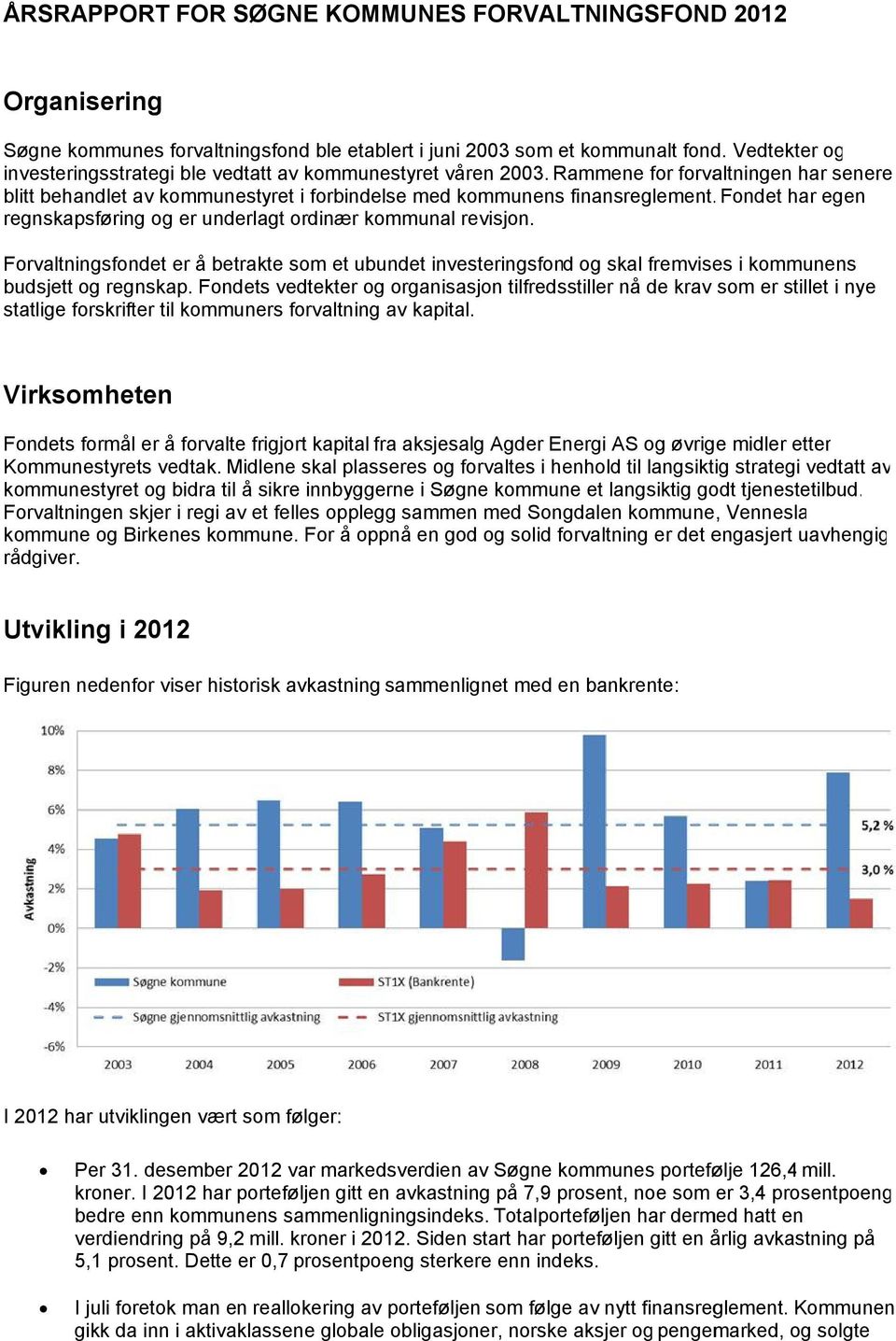 fondet har egen regnskapsføring og er underlagt ordinær kommunal revisjon. Forvaltningsfondet er å betrakte som et ubundet investeringsfond og skal fremvises i kommunens budsjett og regnskap.