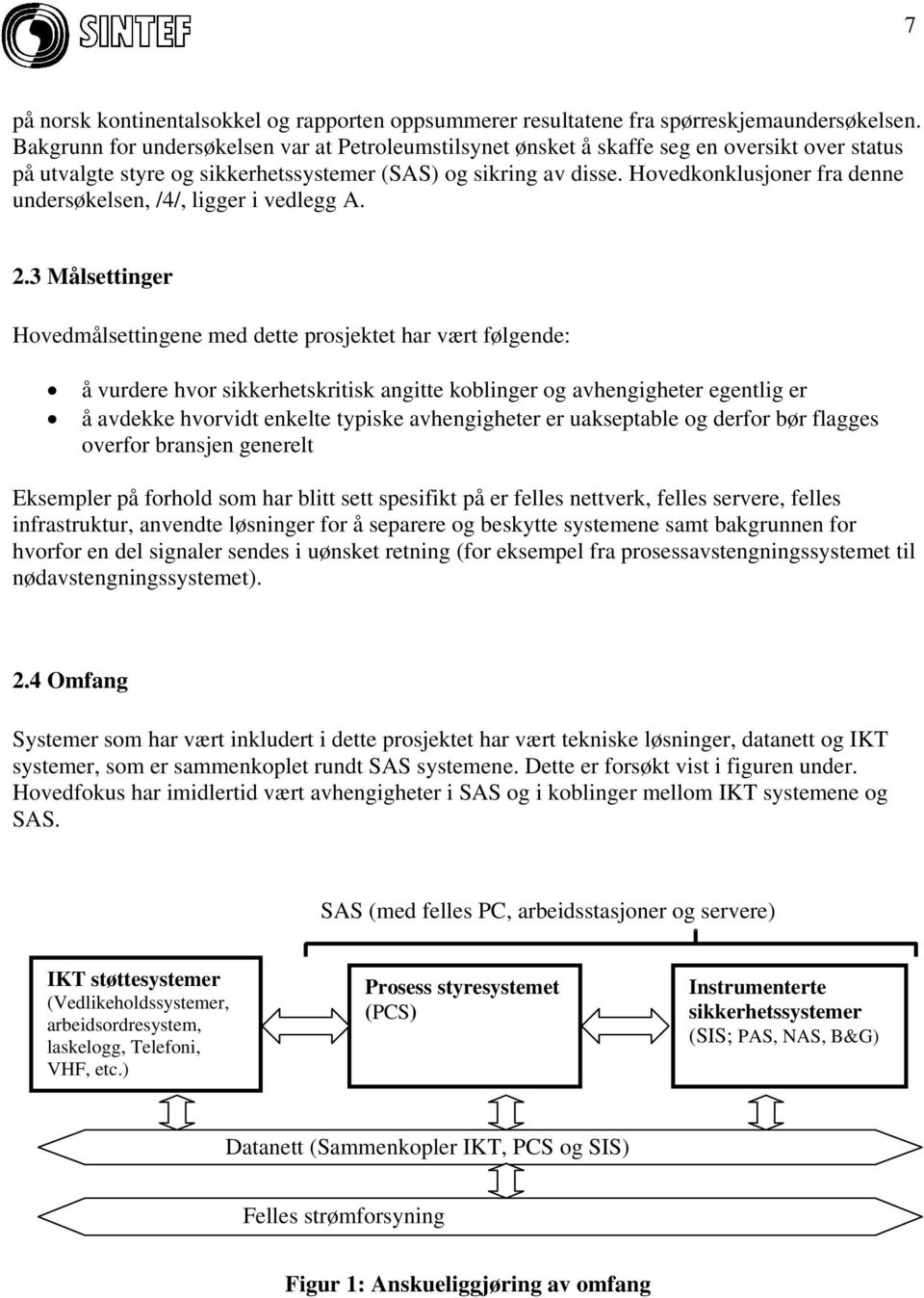 Hovedkonklusjoner fra denne undersøkelsen, /4/, ligger i vedlegg A. 2.