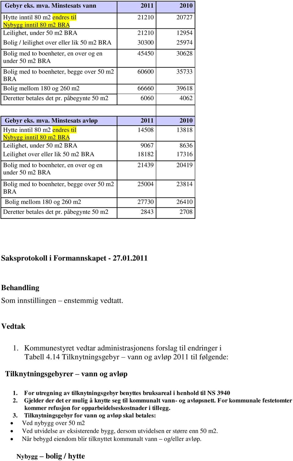 boenheter, en over og en under 50 m2 BRA 45450 30628 Bolig med to boenheter, begge over 50 m2 60600 35733 BRA Bolig mellom 180 og 260 m2 66660 39618 Deretter betales det pr.