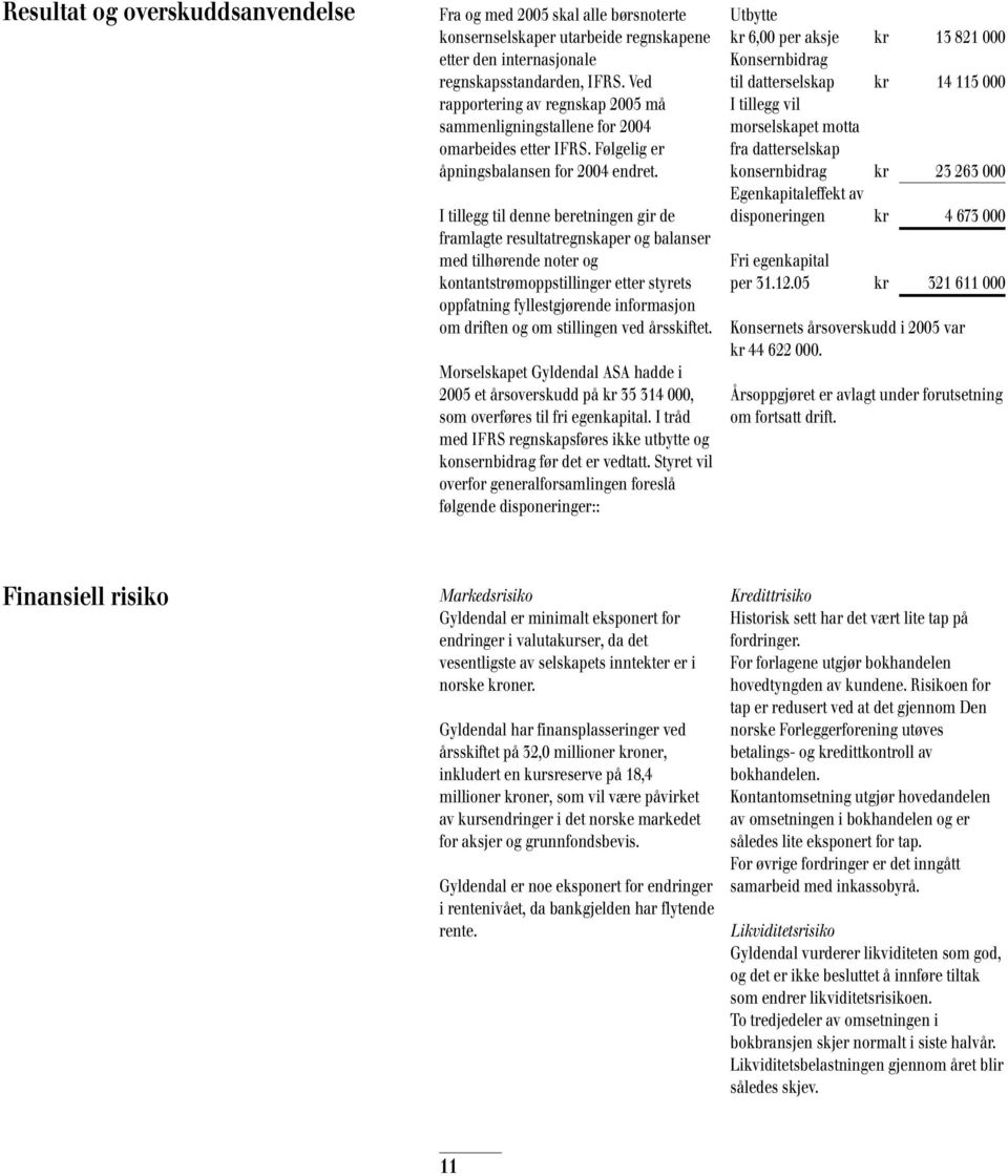 I tillegg til denne beretningen gir de framlagte resultatregnskaper og balanser med tilhørende noter og kontantstrømoppstillinger etter styrets oppfatning fyllestgjørende informasjon om driften og om