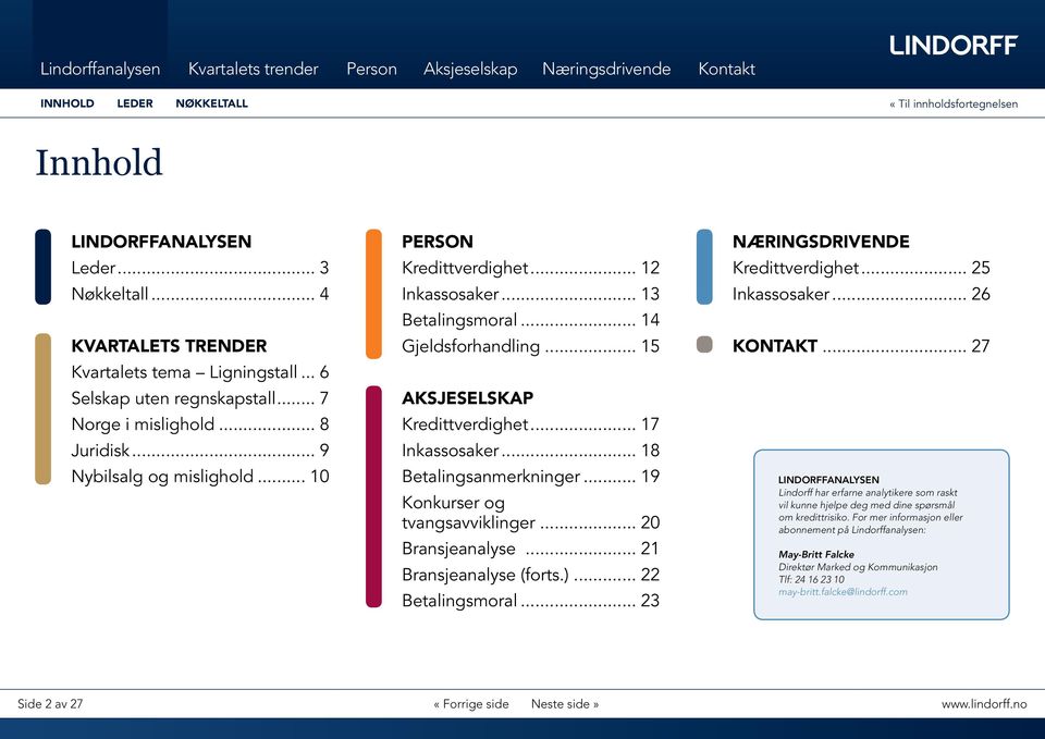 Bransjeanalyse 21 Bransjeanalyse (forts.