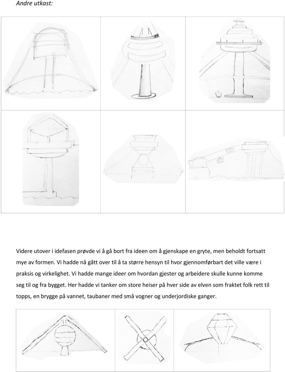 Vi hadde mange ideer m hvrdan gjester g arbeidere skulle kunne kmme seg til g fra bygget.