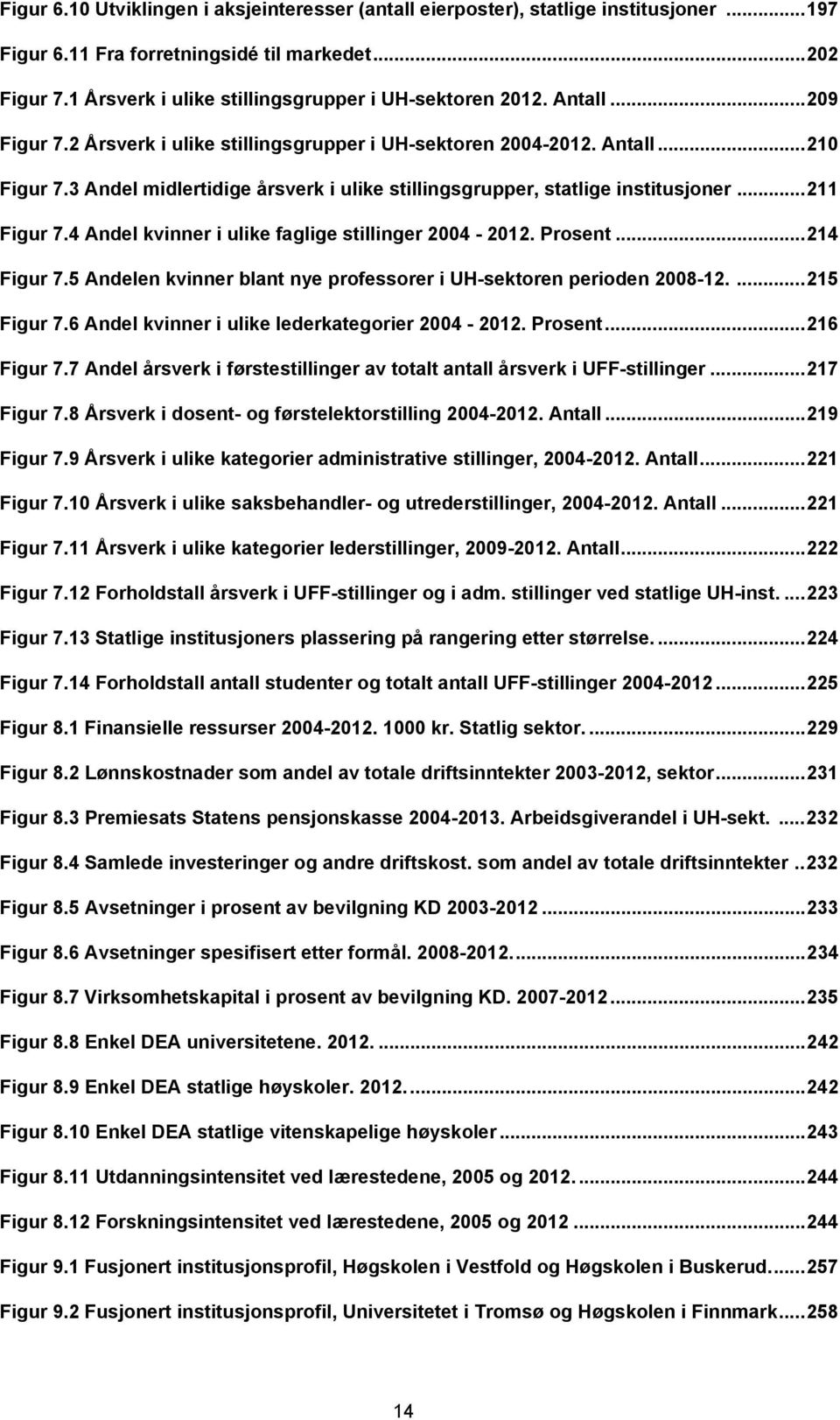 3 Andel midlertidige årsverk i ulike stillingsgrupper, statlige institusjoner... 211 Figur 7.4 Andel kvinner i ulike faglige stillinger 2004-2012. Prosent... 214 Figur 7.