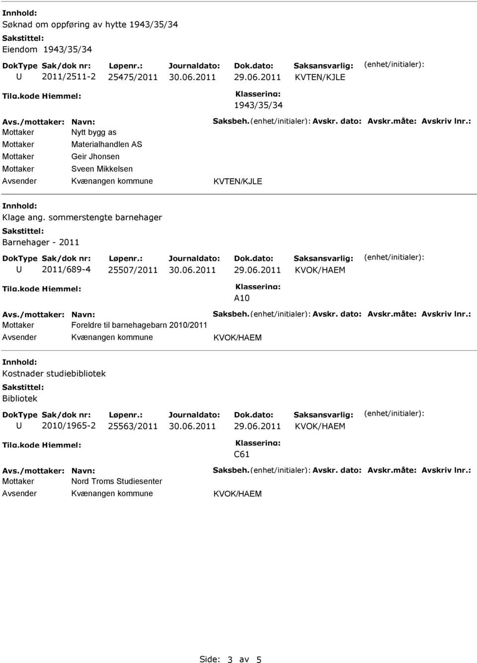 sommerstengte barnehager Barnehager - 2011 2011/689-4 25507/2011 A10 Foreldre til