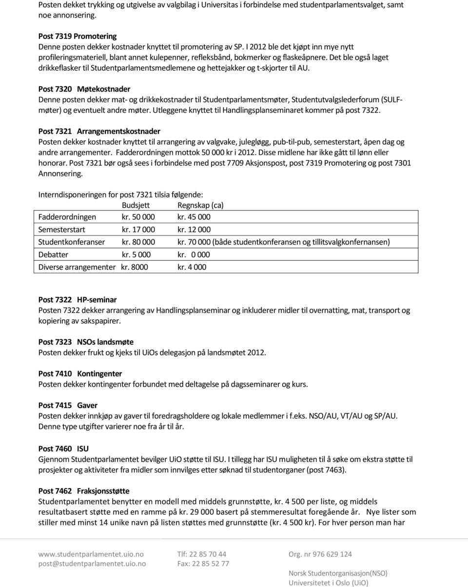 I 2012 ble det kjøpt inn mye nytt profileringsmateriell, blant annet kulepenner, refleksbånd, bokmerker og flaskeåpnere.