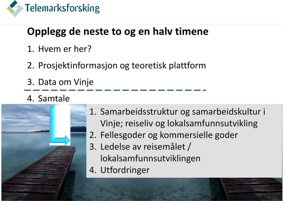 Samarbeidsstruktur og samarbeidskultur i Vinje; reiseliv og