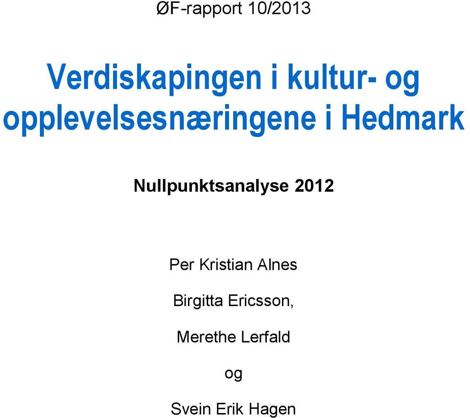 Nullpunktsanalyse 2012 Per Kristian
