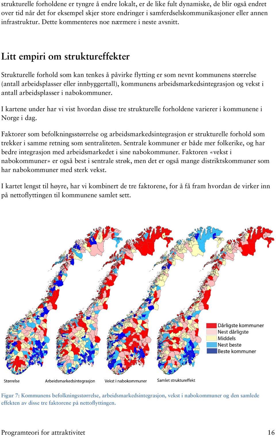 Litt empiri om struktureffekter Strukturelle forhold som kan tenkes å påvirke flytting er som nevnt kommunens størrelse (antall arbeidsplasser eller innbyggertall), kommunens