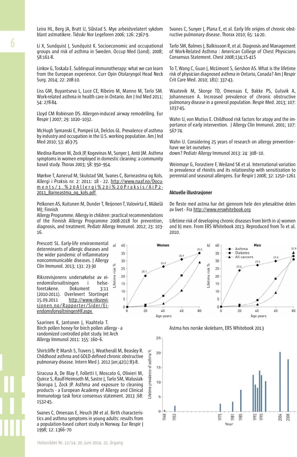 Curr Opin Otolaryngol Head Neck Surg. 2014; 22: 208-10. Liss GM, Buyantseva L, Luce CE, Ribeiro M, Manno M, Tarlo SM. Work-related asthma in health care in Ontario. Am J Ind Med 2011; 54: 278-84.