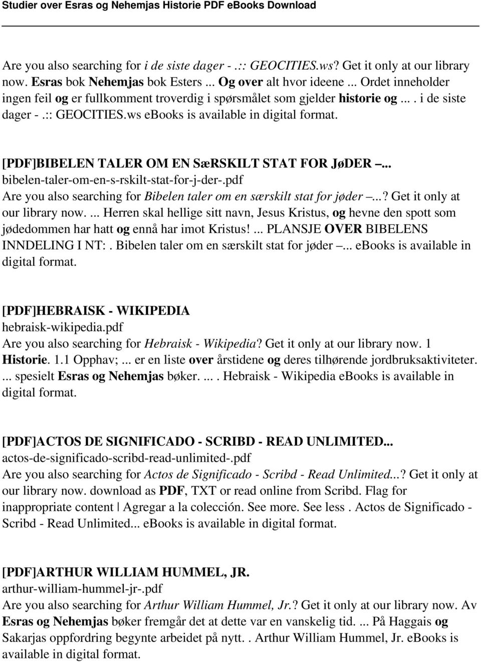 [PDF]BIBELEN TALER OM EN SæRSKILT STAT FOR JøDER... bibelen-taler-om-en-s-rskilt-stat-for-j-der-.pdf Are you also searching for Bibelen taler om en særskilt stat for jøder.