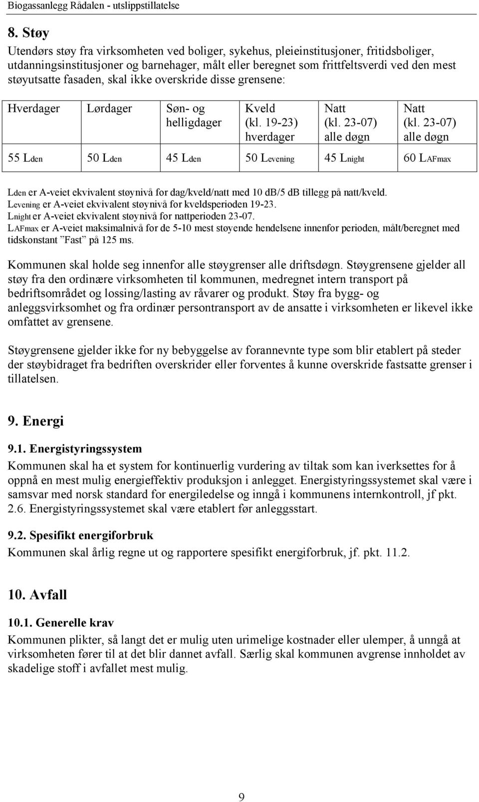 23-07) alle døgn 55 Lden 50 Lden 45 Lden 50 Levening 45 Lnight 60 LAFmax Lden er A-veiet ekvivalent støynivå for dag/kveld/natt med 10 db/5 db tillegg på natt/kveld.