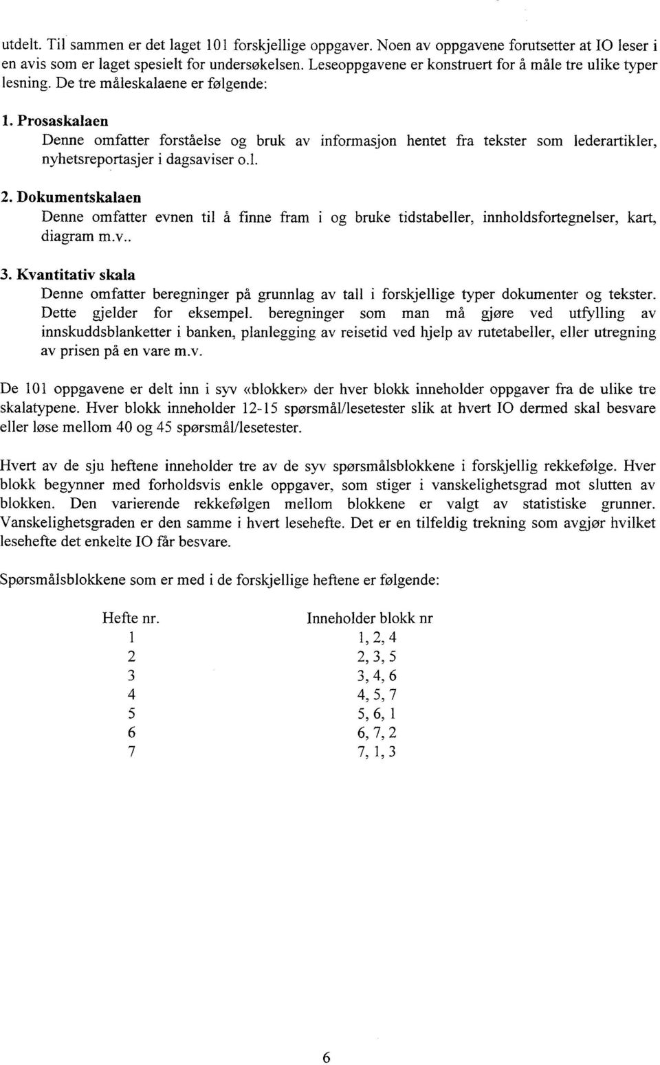 Prosaskalaen Denne omfatter forståelse og bruk av informasjon hentet fra tekster som lederartikler, nyhetsreportasjer i dagsaviser o.l. 2.