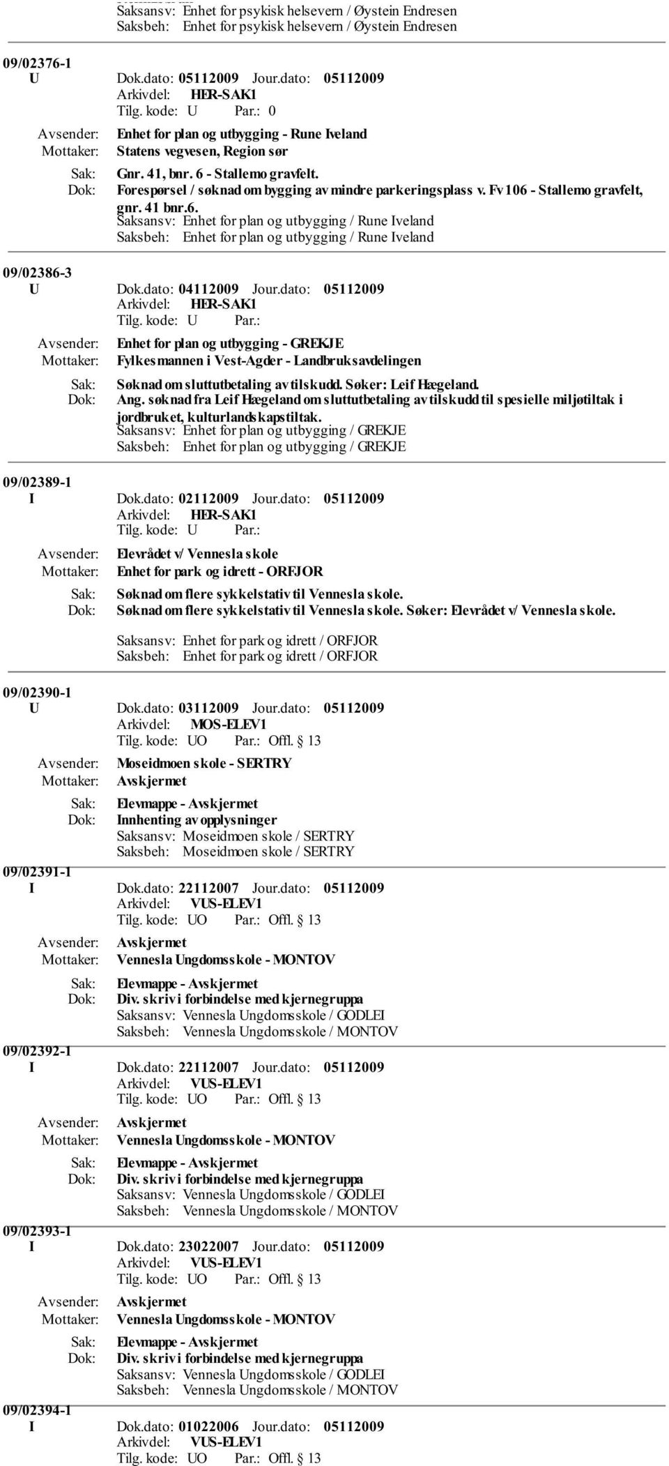 Fv 106 - Stallemo gravfelt, gnr. 41 bnr.6. Saksansv: Enhet for plan og utbygging / Rune Iveland Saksbeh: Enhet for plan og utbygging / Rune Iveland 09/02386-3 U Dok.dato: 04112009 Jour.