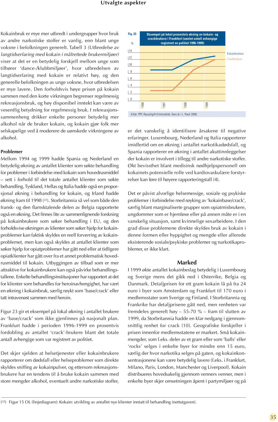 langtidserfaring med kokain er relativt høy, og den generelle befolkningen av unge voksne, hvor utbredelsen er mye lavere.