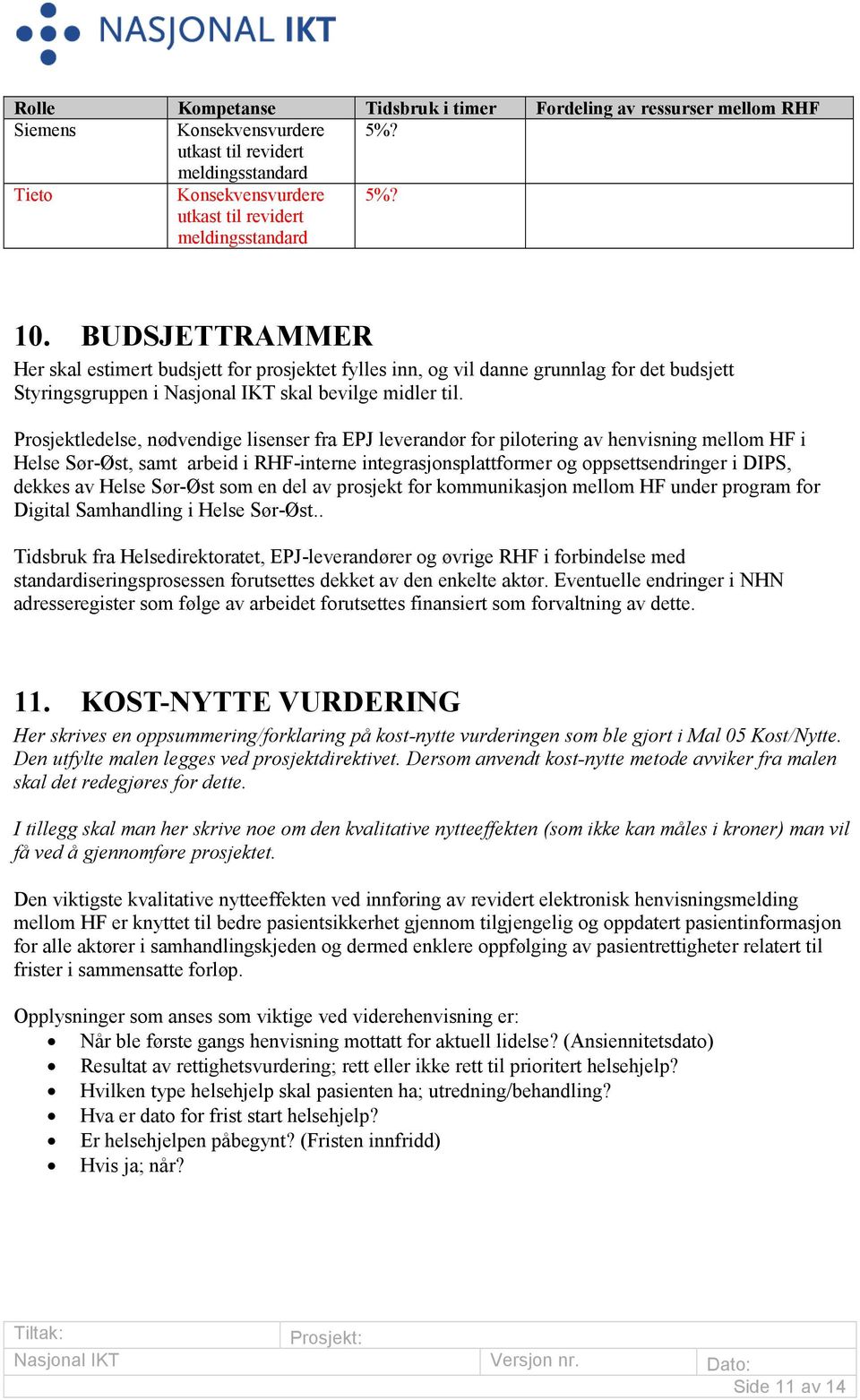 Prosjektledelse, nødvendige lisenser fra EPJ leverandør for pilotering av henvisning mellom HF i Helse Sør-Øst, samt arbeid i RHF-interne integrasjonsplattformer og oppsettsendringer i DIPS, dekkes