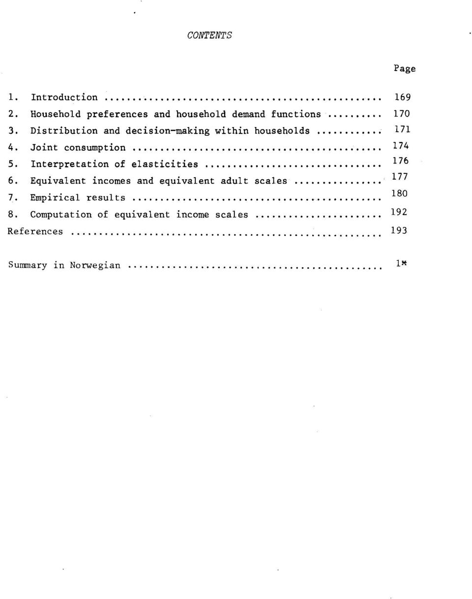 Distribution and decision-making within households 171 4. Joint consumption 174 5.