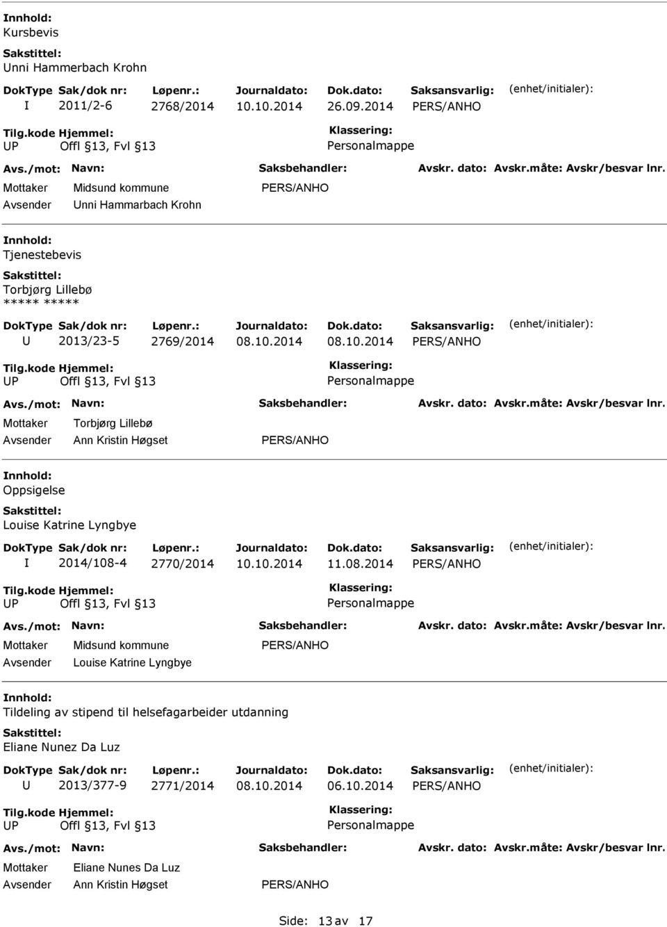 Lillebø Oppsigelse Louise Katrine Lyngbye 2014/108-