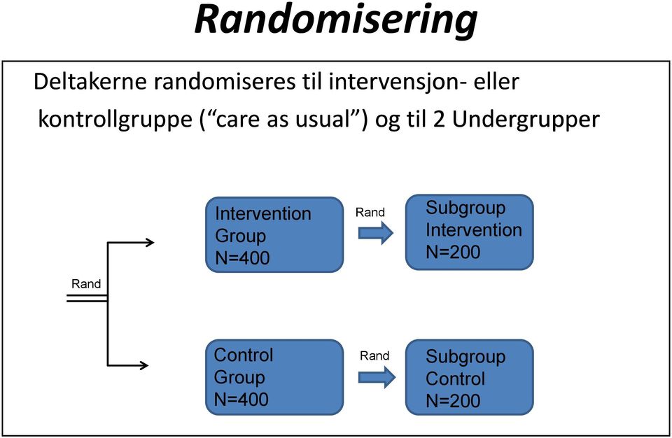 Undergrupper Intervention Group N=400 Rand Subgroup