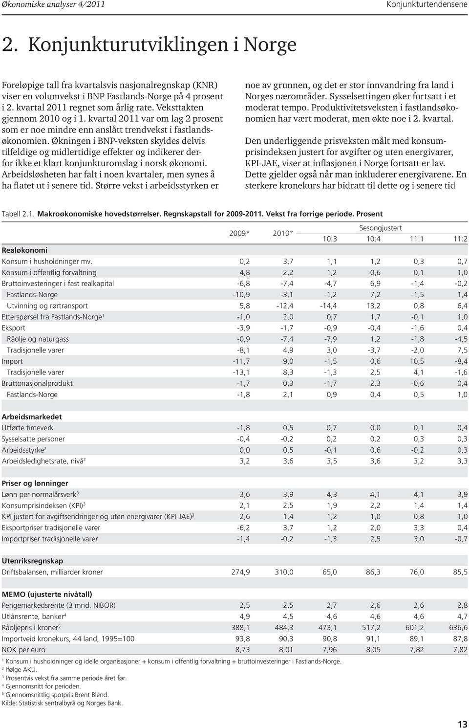 Økningen i BNP-veksten skyldes delvis tilfeldige og midlertidige effekter og indikerer derfor ikke et klart konjunkturomslag i norsk økonomi.