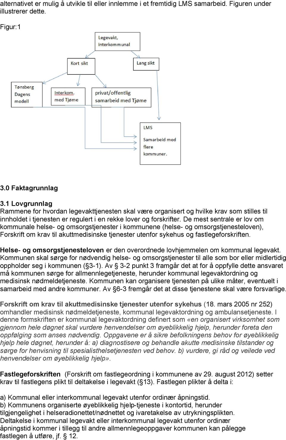 De mest sentrale er lov om kommunale helse- og omsorgstjenester i kommunene (helse- og omsorgstjenesteloven), Forskrift om krav til akuttmedisinske tjenester utenfor sykehus og fastlegeforskriften.