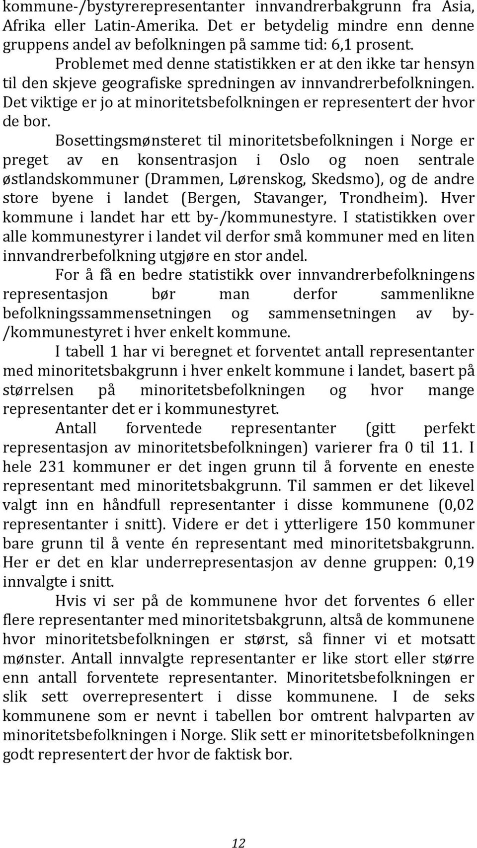 Det viktige er jo at minoritetsbefolkningen er representert der hvor de bor.