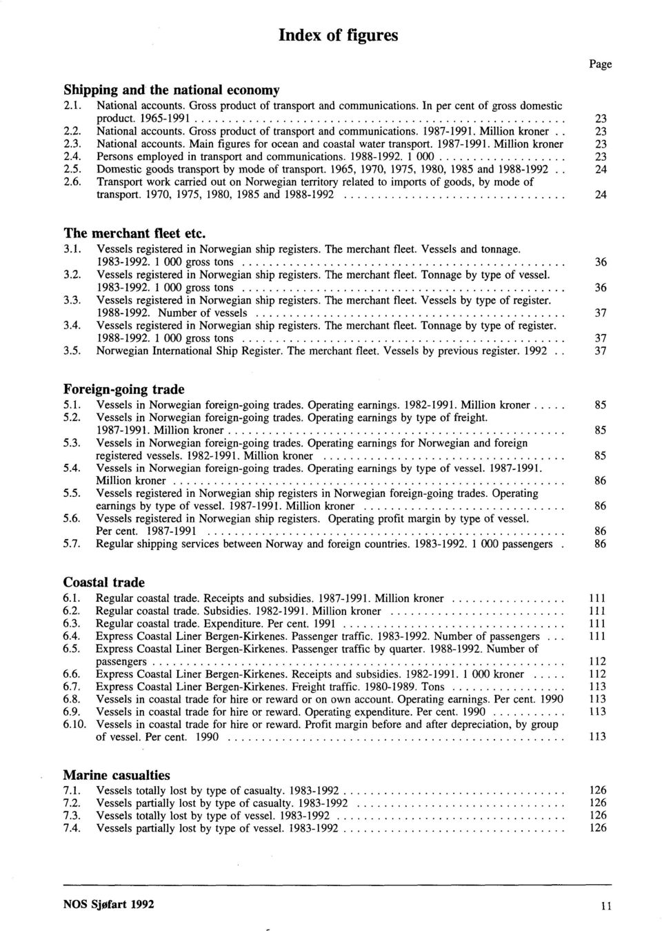 1 000 23 2.5. Domestic goods transport by mode of transport. 1965, 1970, 1975, 1980, 1985 and 1988-1992. 24 2.6. Transport work carried out on Norwegian territory related to imports of goods, by mode of transport.