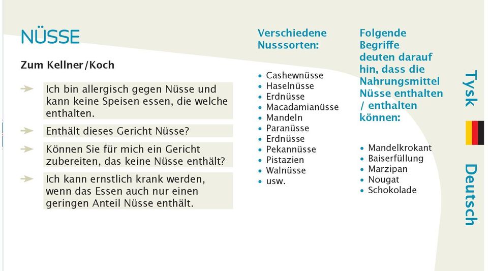 Ich kann nstlich krank wden, wenn das Essen auch nur einen gingen Anteil Nüsse enthält.