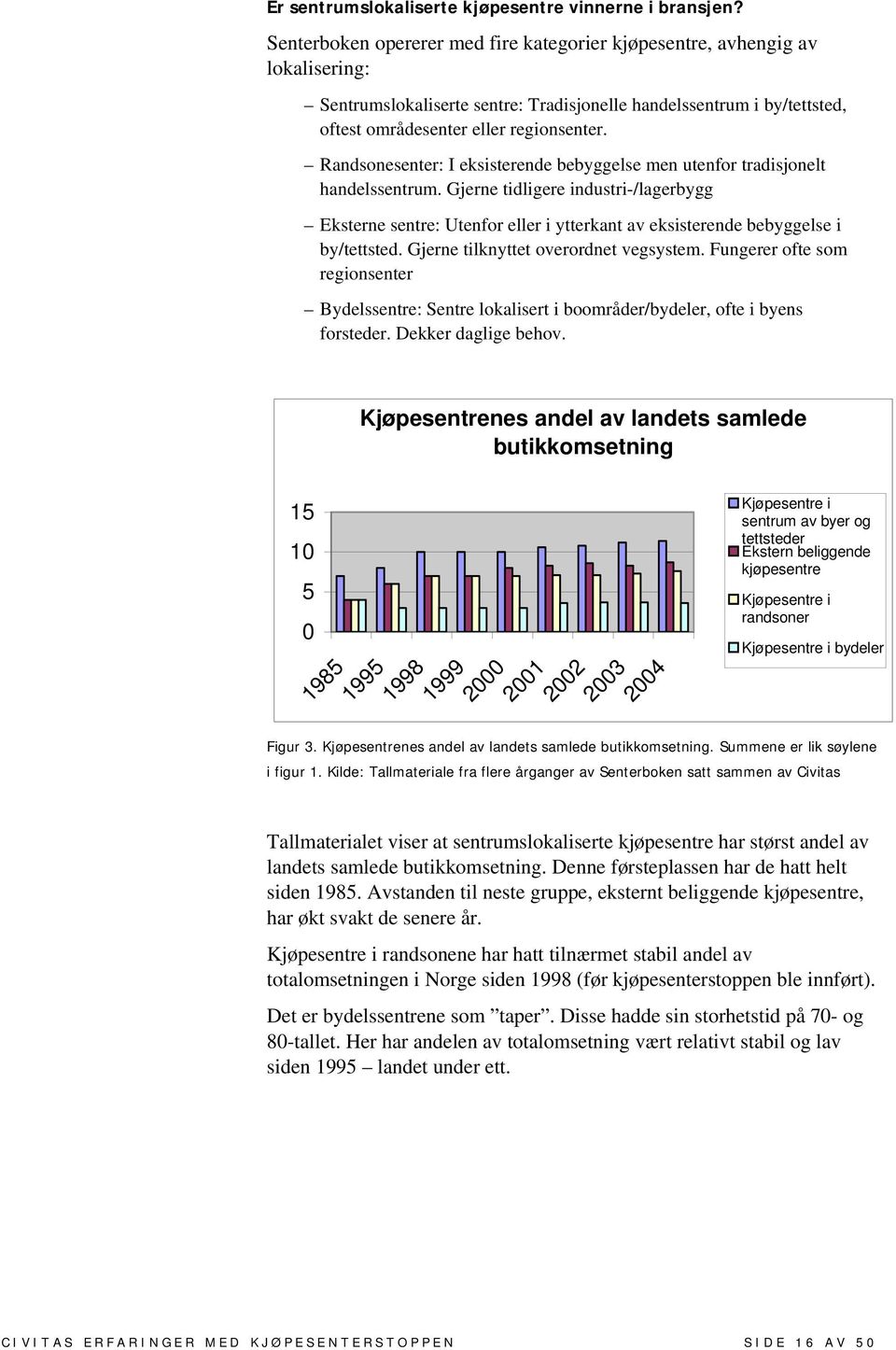 Randsonesenter: I eksisterende bebyggelse men utenfor tradisjonelt handelssentrum.