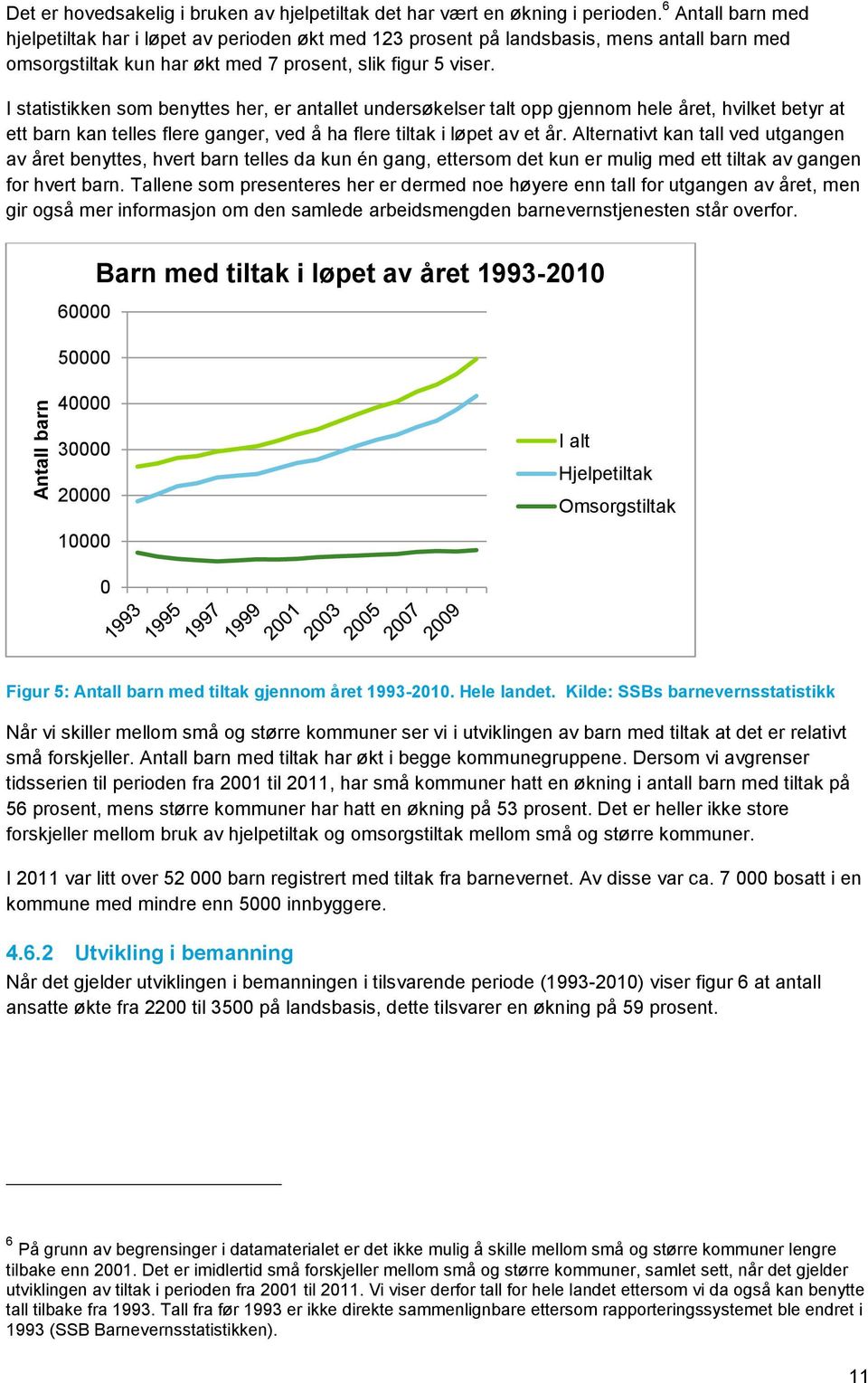 I statistikken som benyttes her, er antallet undersøkelser talt opp gjennom hele året, hvilket betyr at ett barn kan telles flere ganger, ved å ha flere tiltak i løpet av et år.