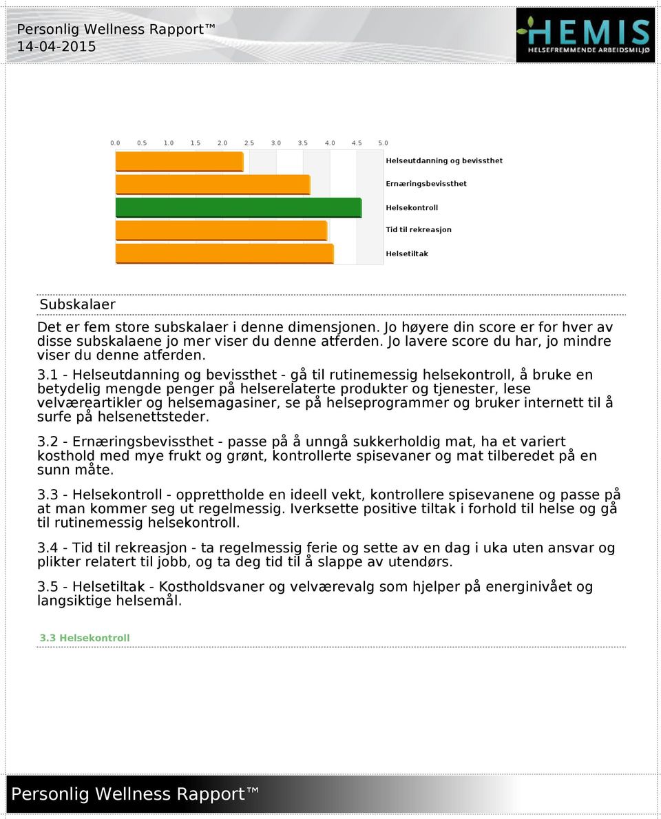 1 - Helseutdanning og bevissthet - gå til rutinemessig helsekontroll, å bruke en betydelig mengde penger på helserelaterte produkter og tjenester, lese velværeartikler og helsemagasiner, se på