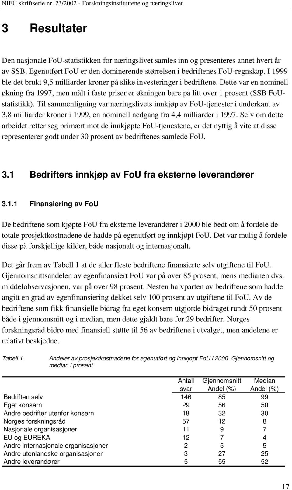 Dette var en nominell økning fra 1997, men målt i faste priser er økningen bare på litt over 1 prosent (SSB FoUstatistikk).