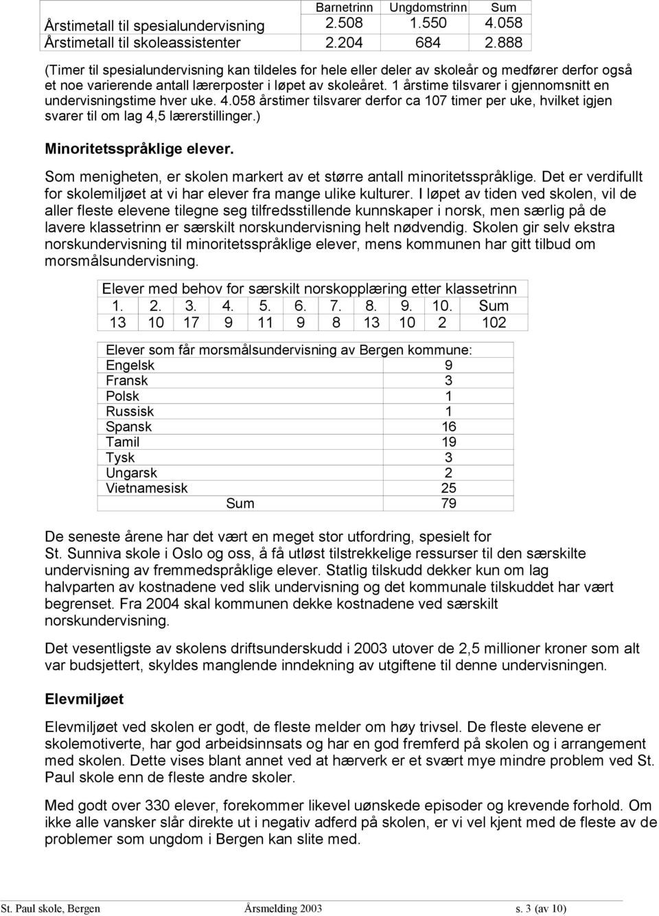 1 årstime tilsvarer i gjennomsnitt en undervisningstime hver uke. 4.058 årstimer tilsvarer derfor ca 107 timer per uke, hvilket igjen svarer til om lag 4,5 lærerstillinger.