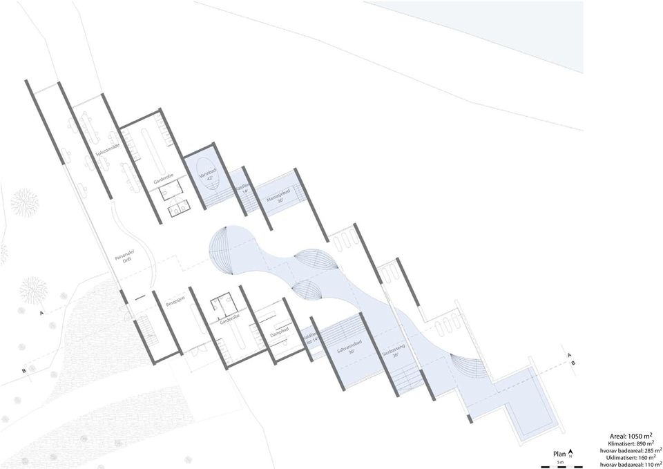 Saltvannsbad 36 o Storbasseng 36 o Plan 5 m Areal: 1050 m 2