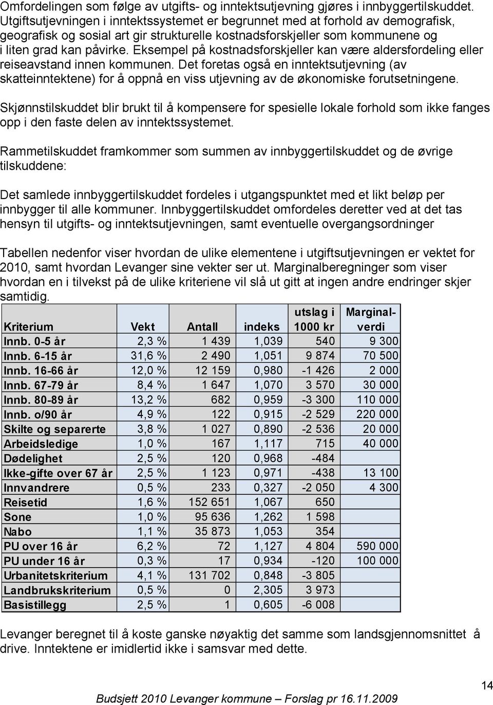 Eksempel på kostnadsforskjeller kan være aldersfordeling eller reiseavstand innen kommunen.