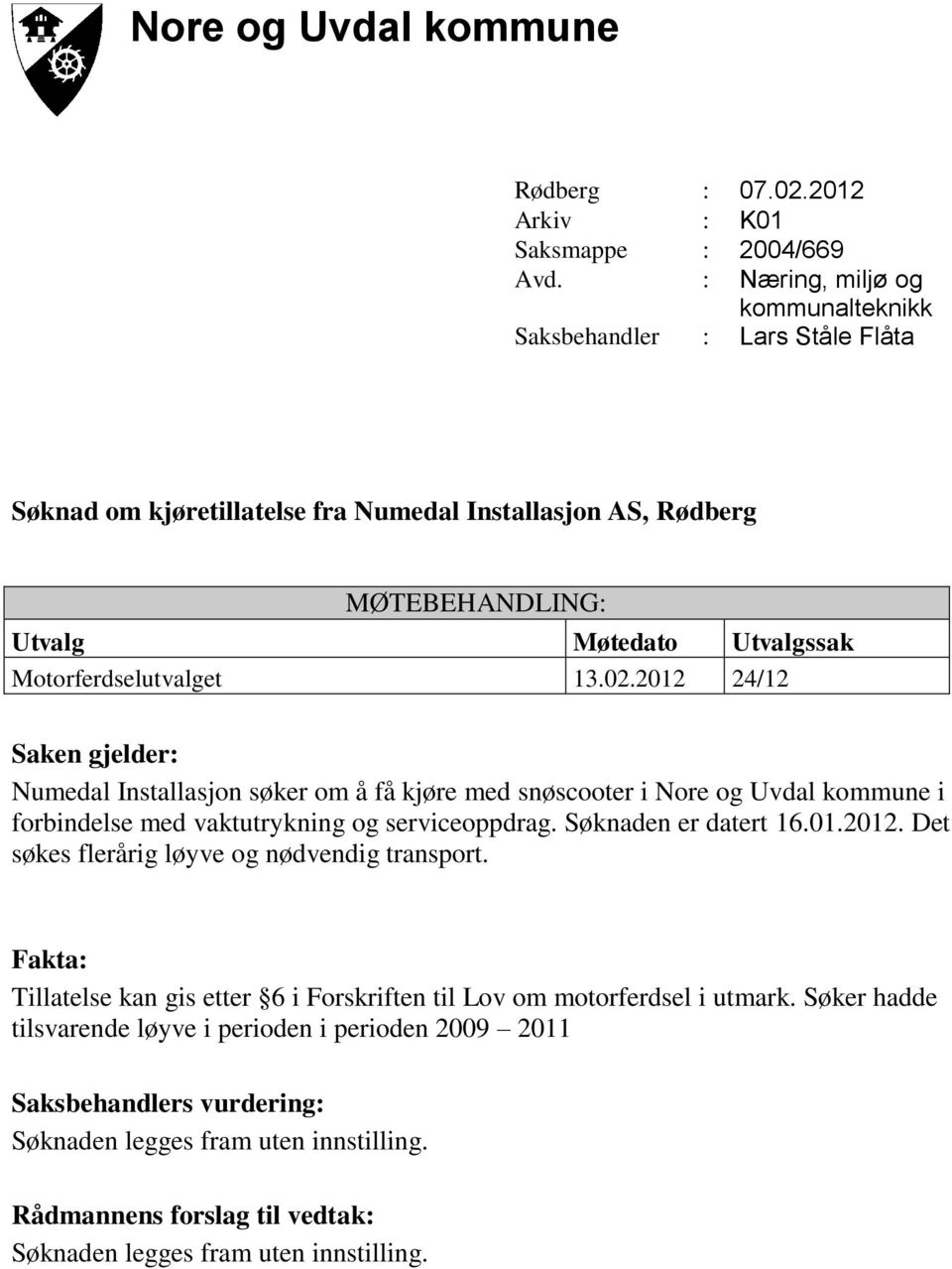 Motorferdselutvalget 13.02.