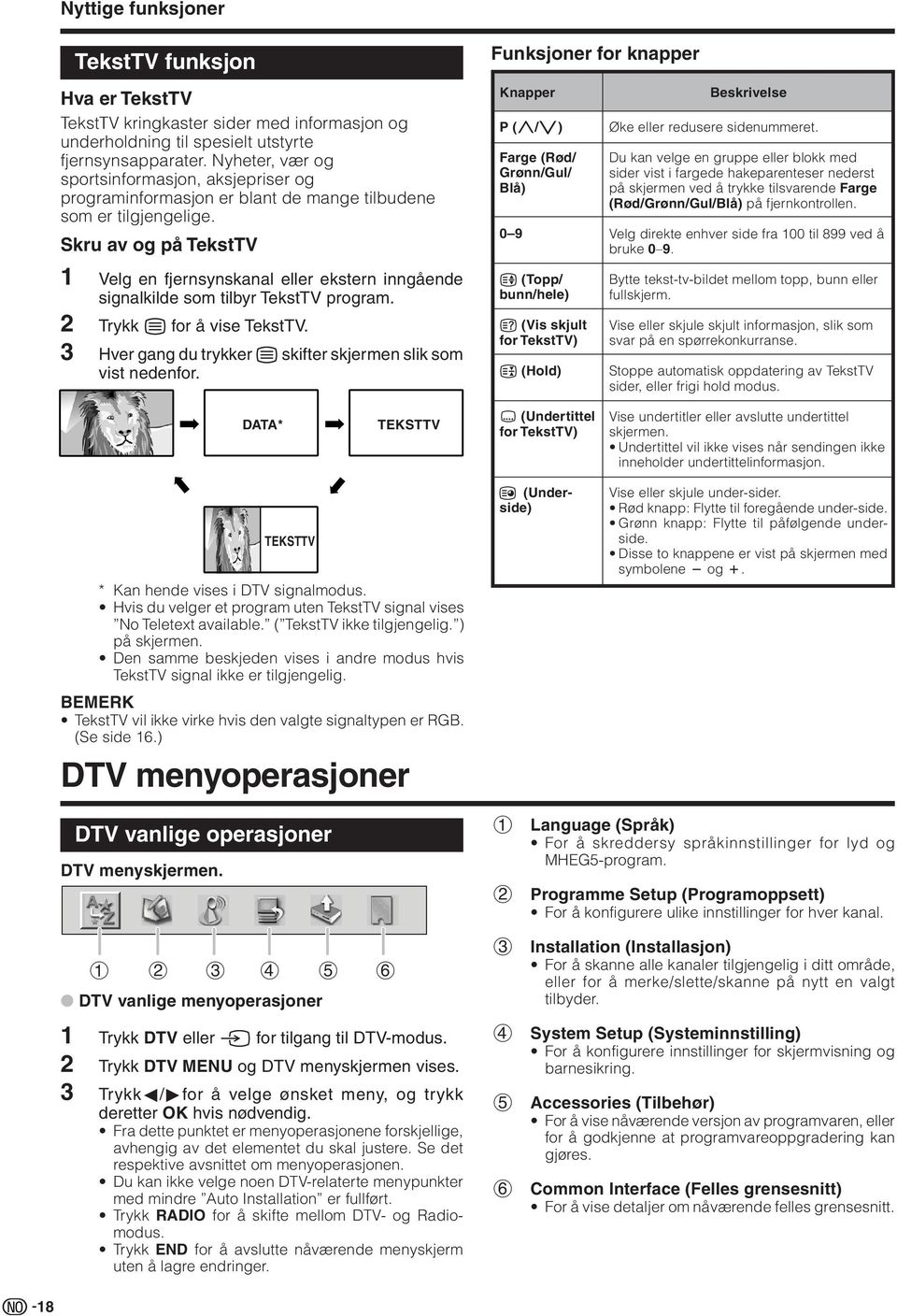 Skru av og på ekstv 1 Velg en fjernsynskanal eller ekstern inngående signalkilde som tilbyr ekstv program. 2 rykk m for å vise ekstv. 3 Hver gang du trykker m skifter skjermen slik som vist nedenfor.