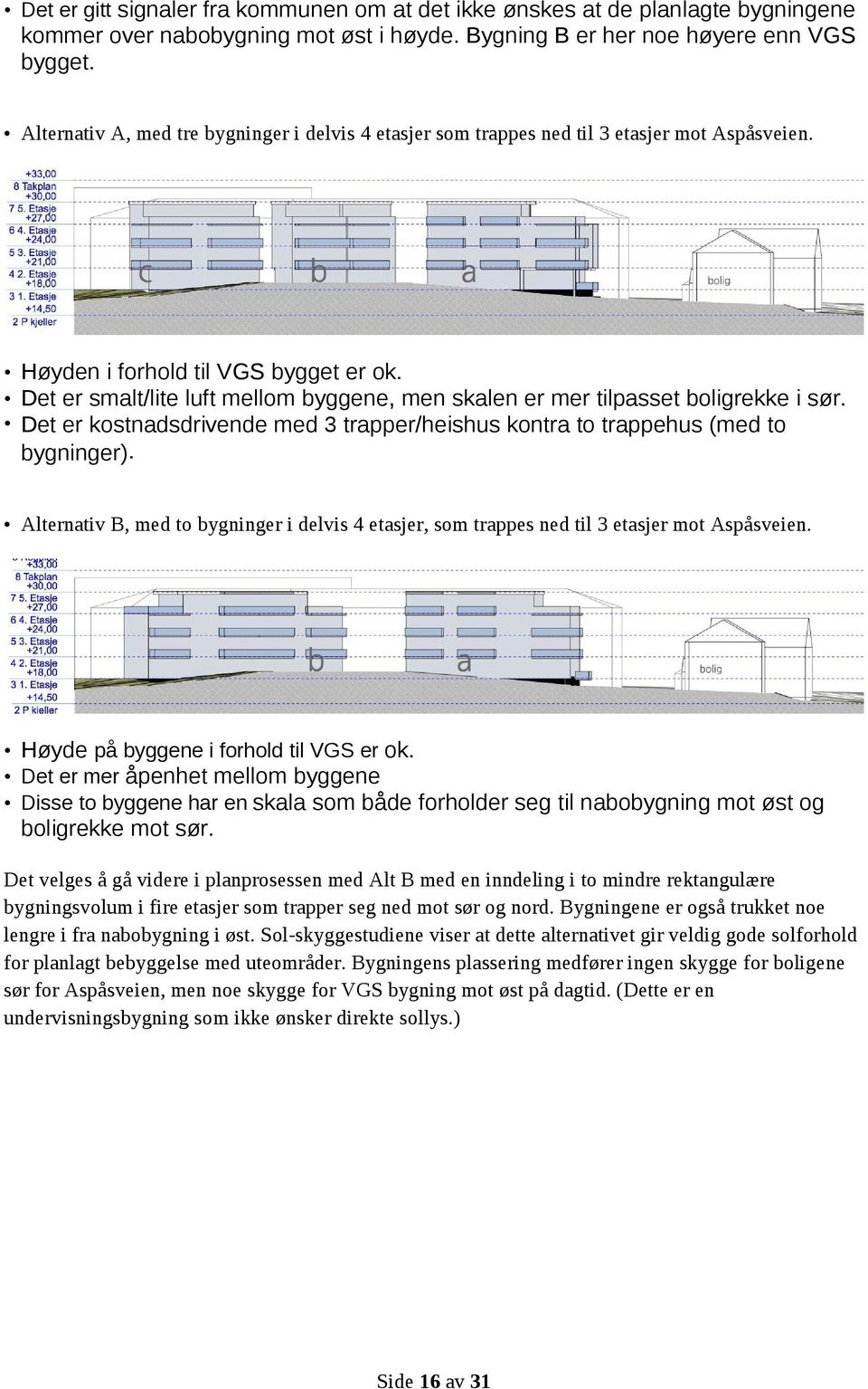 Det er smalt/lite luft mellom byggene, men skalen er mer tilpasset boligrekke i sør. Det er kostnadsdrivende med 3 trapper/heishus kontra to trappehus (med to bygninger).