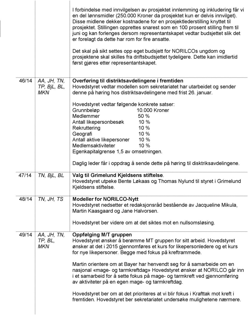 Stillingen opprettes snarest som en 100 prosent stilling frem til juni og kan forlenges dersom representantskapet vedtar budsjettet slik det er forelagt da dette har rom for fire ansatte.