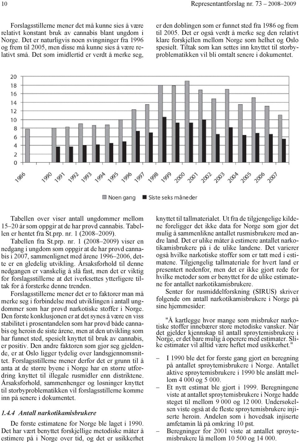 Det som imidlertid er verdt å merke seg, er den doblingen som er funnet sted fra 1986 og frem til 2005.