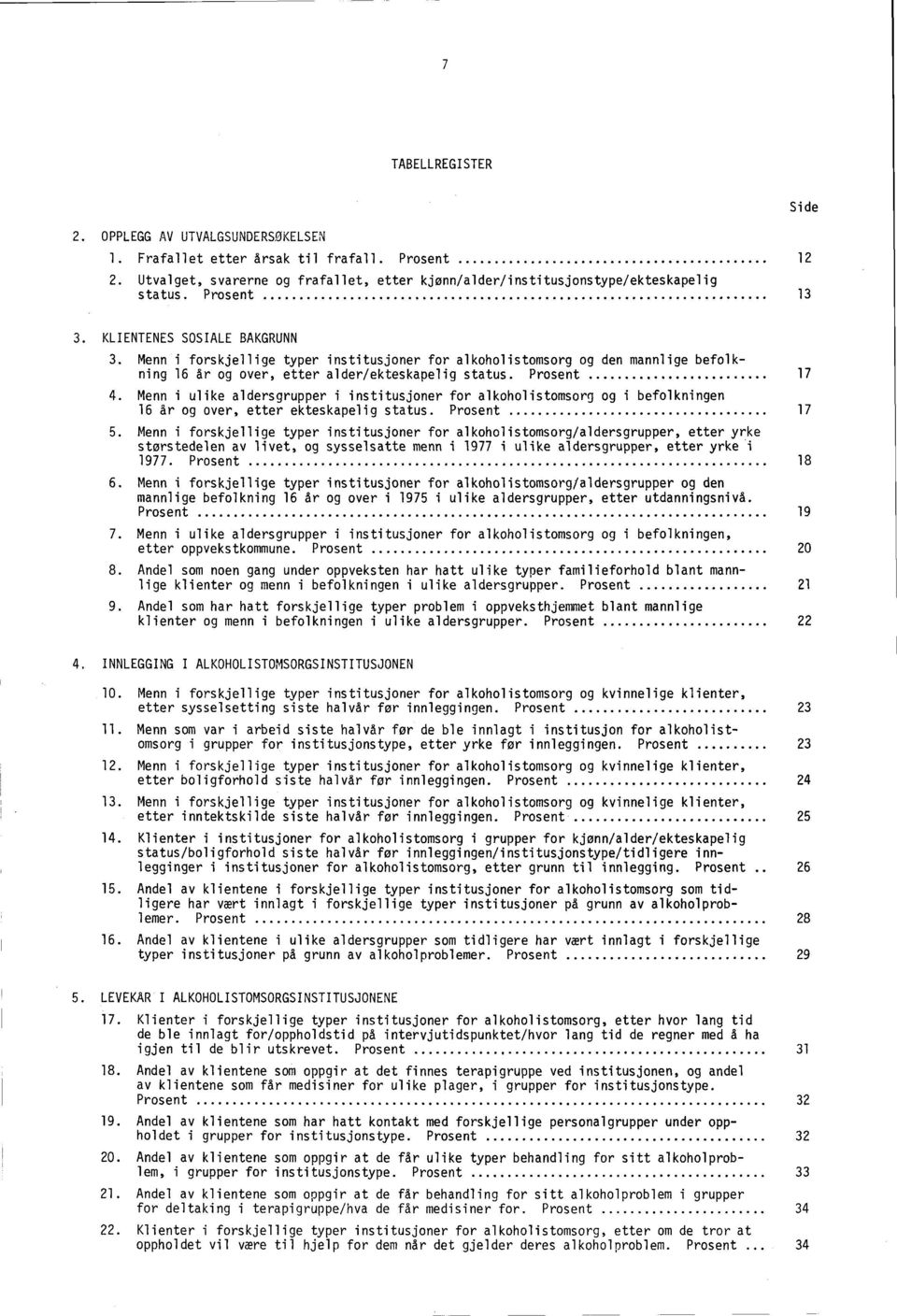 Menn i ulike aldersgrupper i institusjoner for alkoholistomsorg og i befolkningen 6 år og over, etter ekteskapelig status. Prosent 7 5.