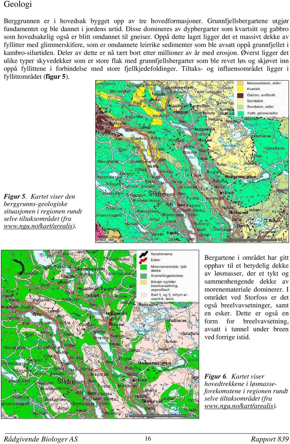 Oppå dette laget ligger det et massivt dekke av fyllitter med glimmerskifere, som er omdannete leirrike sedimenter som ble avsatt oppå grunnfjellet i kambro-silurtiden.