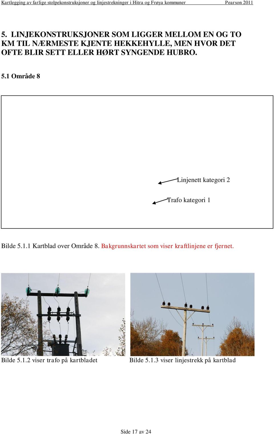 1 Område 8 Linjenett kategori 2 Trafo kategori 1 Bilde 5.1.1 Kartblad over Område 8.