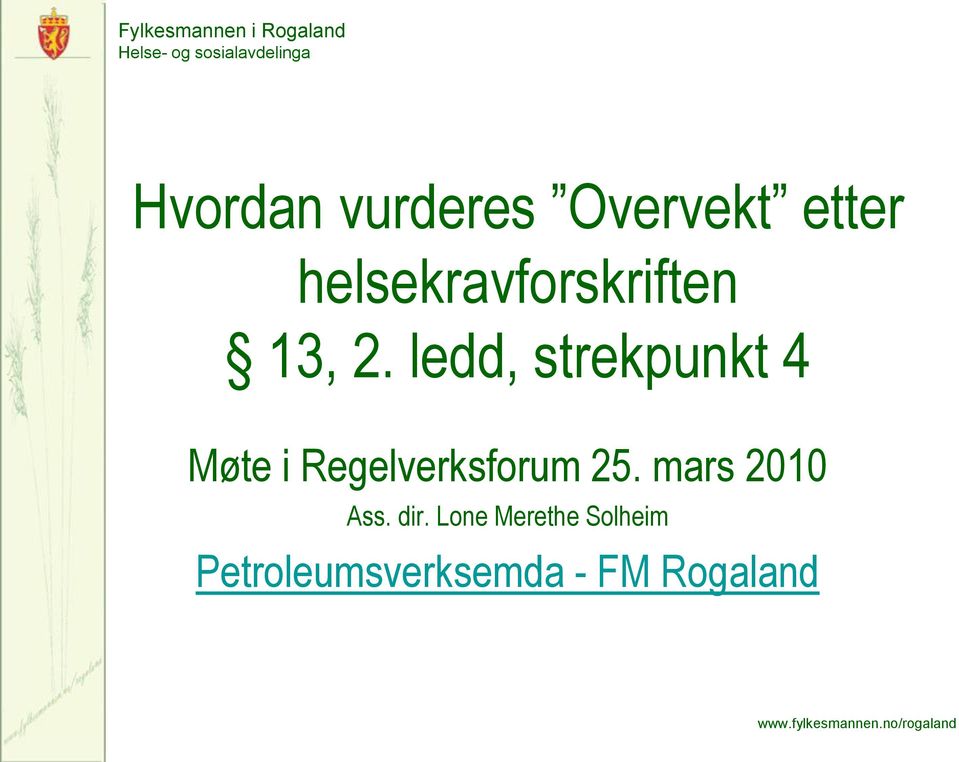 ledd, strekpunkt 4 Møte i Regelverksforum 25.