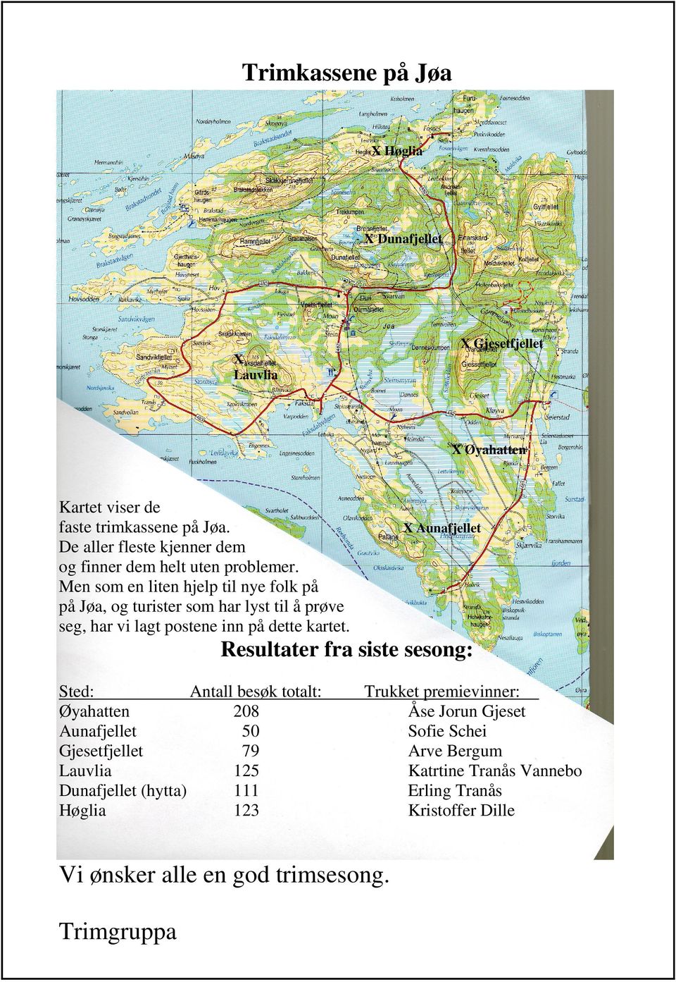 Men som en liten hjelp til nye folk på på Jøa, og turister som har lyst til å prøve seg, har vi lagt postene inn på dette kartet.