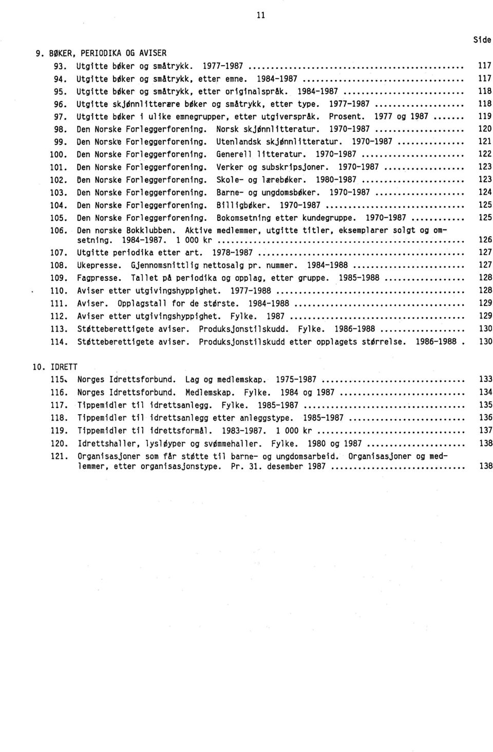 Den Norske Forleggerforening. Norsk skjønnlitteratur. 1970-1987 120 99. Den Norske Forleggerforening. Utenlandsk skjonnlitteratur. 1970-1987 121 100. Den Norske Forleggerforening. Generell litteratur.